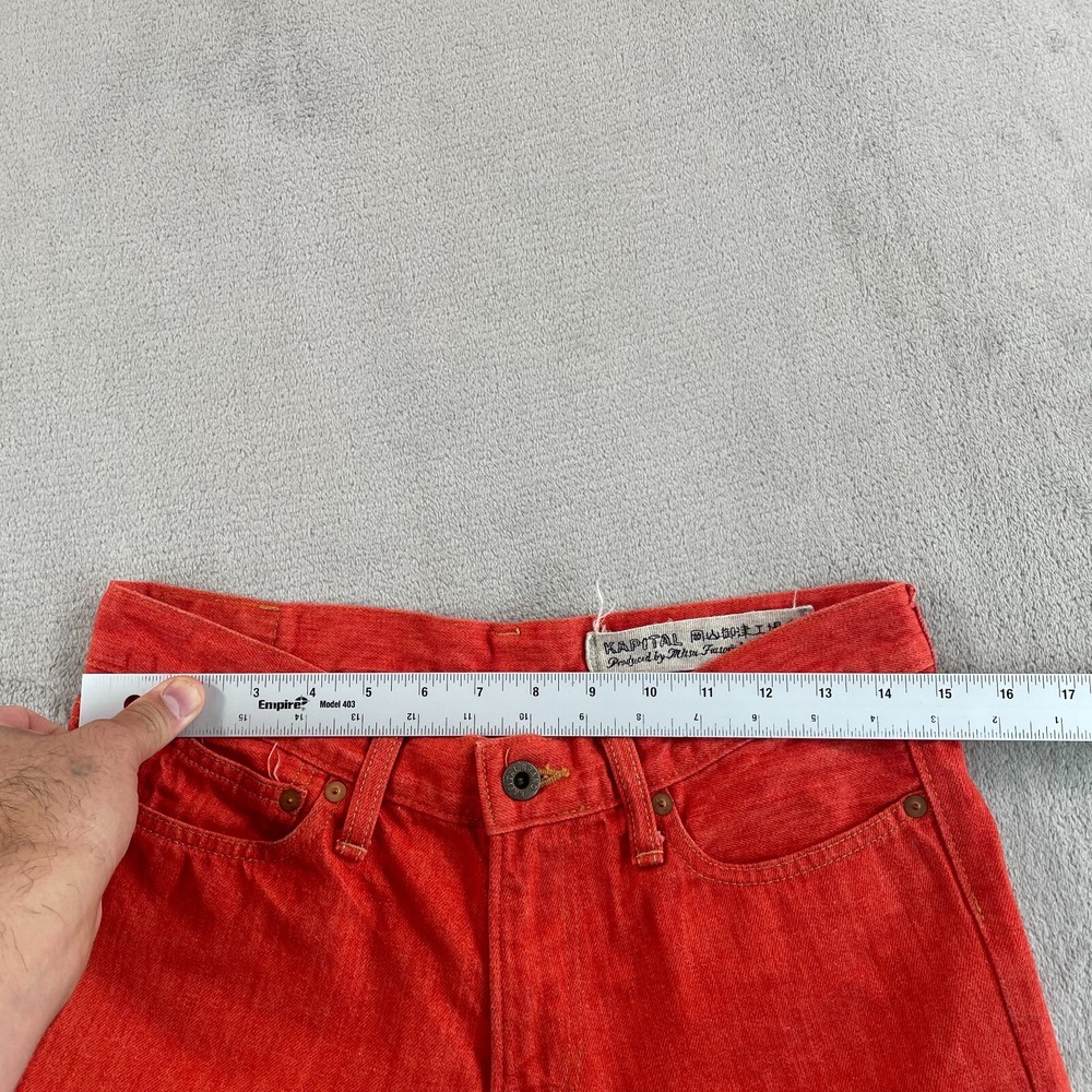 Kapital Japanese Denim Jeans Men 1 (29x35) Orange 3D Made in Japan Okayama - Picture 9 of 14
